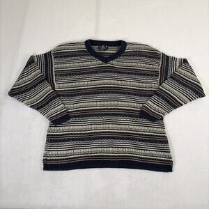 J.RIGGINGS SPORTSWEAR Multi Striped Pullover Knit Sweater Size Medium Vintage